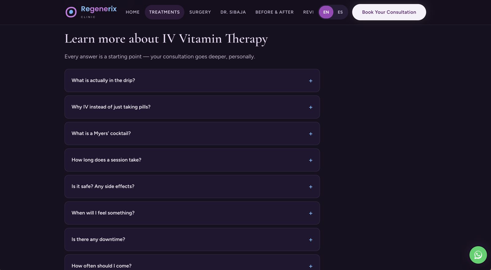 Learn more about IV Vitamin Therapy: plain-language questions and answers